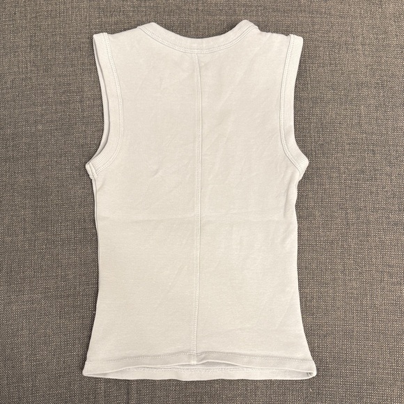 Zara Light Blue Sleeveless Ribbed Tank Top - Picture 3 of 4